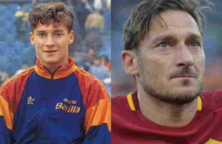 Francesco Totti all'esordio e all'addio